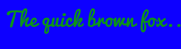 Image with Font Color 0C9419 and Background Color 0D00FF